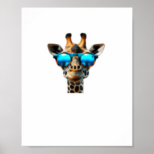 Lustige lächelnde Giraffe mit Sonnenbrille  Poster