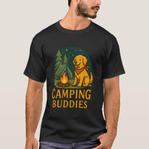 Lustige Lagerfeuer-Camping-Kumpels-Hund-Niedlicher T-Shirt