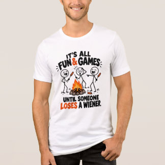 Lustige Lagerfeuer-Wiener-Röstung-Stickfigur-Campi Tri-Blend Shirt