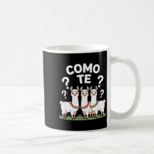 Lustige Lama-Blumengirlande wie du Fragezeichen F Kaffeetasse