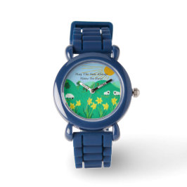 lustige landschaftliche Darstellung niedlicher Sch Armbanduhr
