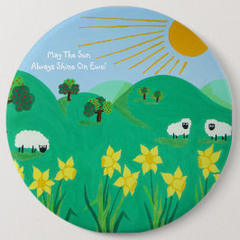 lustige landschaftliche Darstellung niedlicher Sch Button