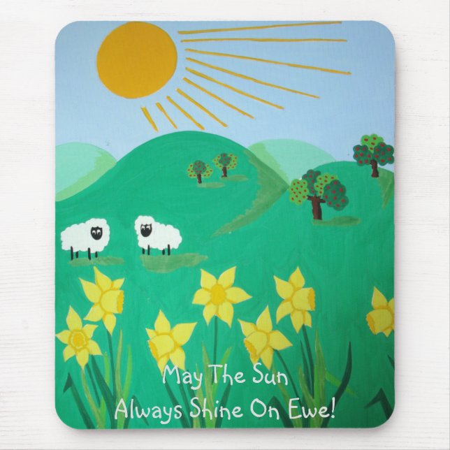 lustige landschaftliche Darstellung niedlicher Sch Mousepad (Vorne)