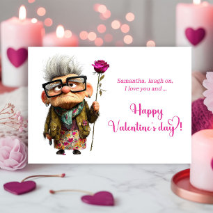 Lustige Langeweile Alte Dame Valentinskarte Whimsi Feiertagskarte