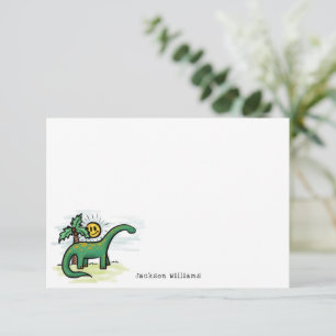 Lustige Langhals-Dinosaurier-Kinder-Personalisiert Dankeskarte