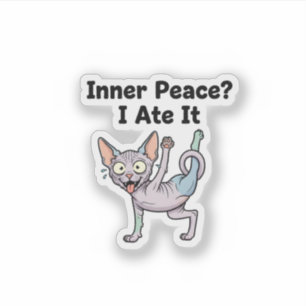 Lustige Lavendel-Sphynx-Katzen-Cartoon-Kunst Aufkleber