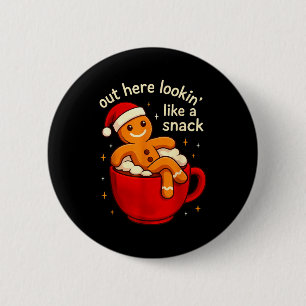 Lustige Lebkuchen-Weihnachtssnack-Kekse Jungen Tod Button