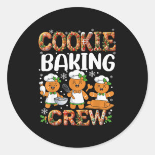 Lustige Lebkuchenliebhaber-Kekse-Back-Crew-Christu Runder Aufkleber