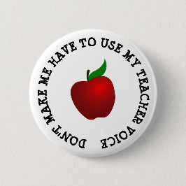 Lustige Lehrer-Stimme und Apple-Knopf Button