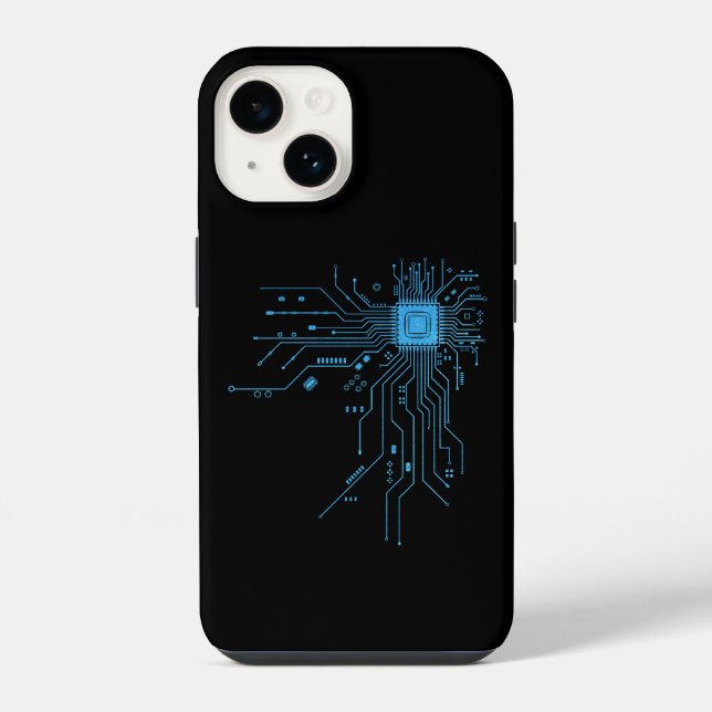 Lustige Leiterplatte Computer Elektronik iPhone 14 Hülle (Rückseite)
