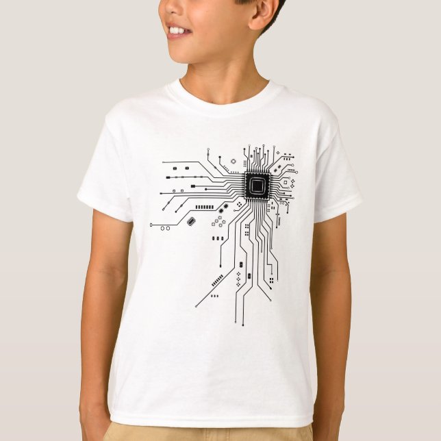 Lustige Leiterplatte Computer Elektronik T-Shirt (Vorderseite)
