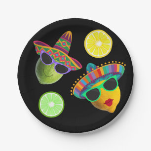 Lustige Lemonen-Limetten-Party-Fiesta  Pappteller