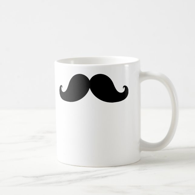 Lustige Lenkstangen-Schwarz-Schnurrbart-Tassen Kaffeetasse (Rechts)