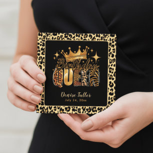 Lustige Leopard Birthday Queen Sechzigster Geburts Einladung
