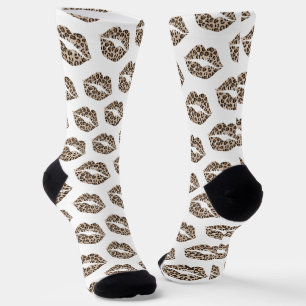 Lustige Leopard-Lippen Socken