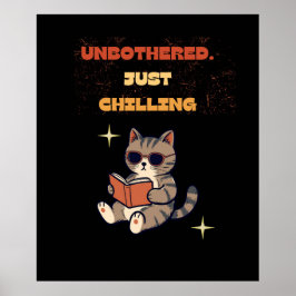 Lustige Lesekatze Poster