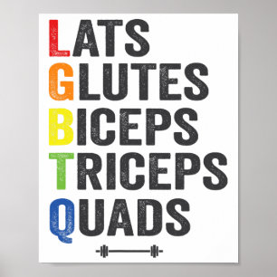Lustige Lgbtq Lats Gesäß Bizeps Trizeps Quads Wieg Poster