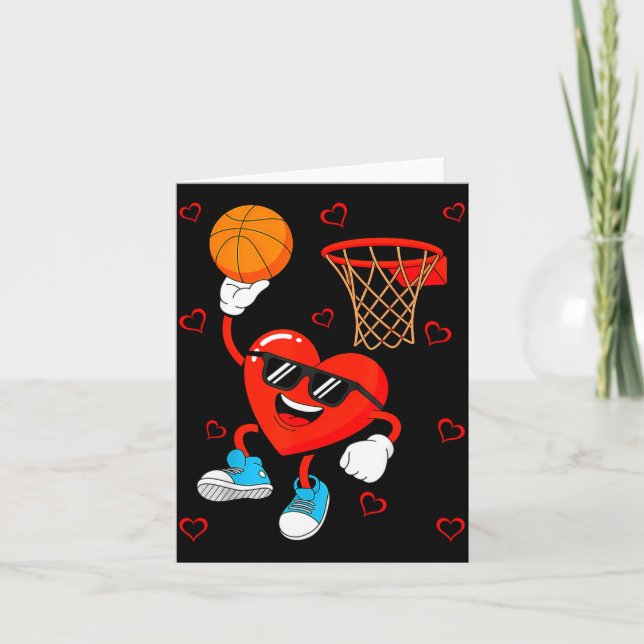 Lustige Liebe Basketball Herzform Glückliches Vale Karte (Vorderseite)