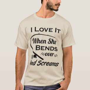 Lustige Liebe des Fischen-I, wenn sie über Schrei T-Shirt