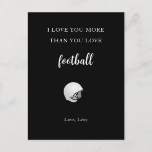 Lustige Liebe dich mehr als Fußball romantische Po Postkarte