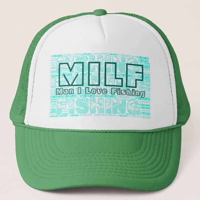 Lustige Liebe-Fischerei Milf Mann-I lustig Truckerkappe (Vorderseite)