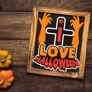 Lustige Liebe Halloween Grusel Zombie Hände Poster