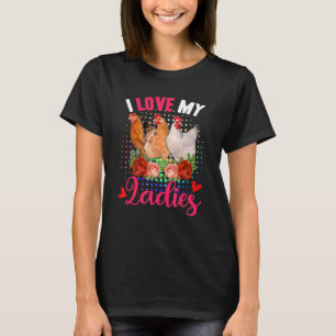 Lustige Liebe Meine Süßen Damen Drei Hühner Blumen T-Shirt