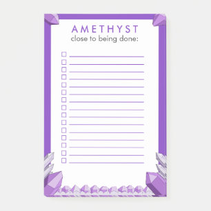 Lustige lila Amethyst To-Do-Checkliste Post-it Klebezettel