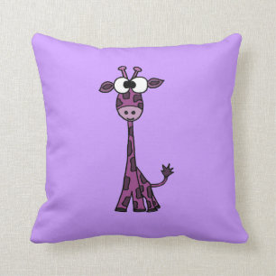 Lustige lila Giraffe Kissen