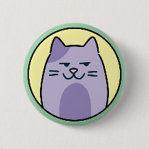 Lustige lila Katze mit seitlichem Blick