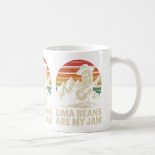 Lustige Limabohne spielt Gitarre Pun Retro Foodie Kaffeetasse