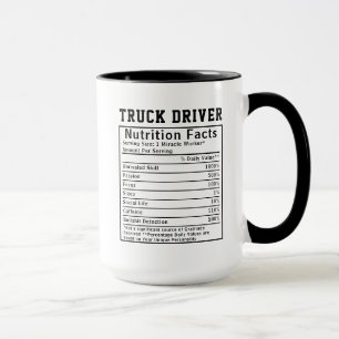 Lustige LKW-Fahrer-Ernährungsfakten-Logistik-Gesch Tasse