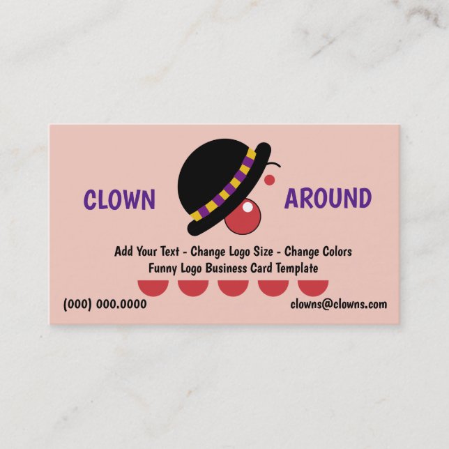 Lustige Logo-Clown-Komödie Visitenkarte (Vorderseite)