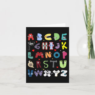 Lustige Lore Alphabet A bis Z Hallo Buchstabe für Karte