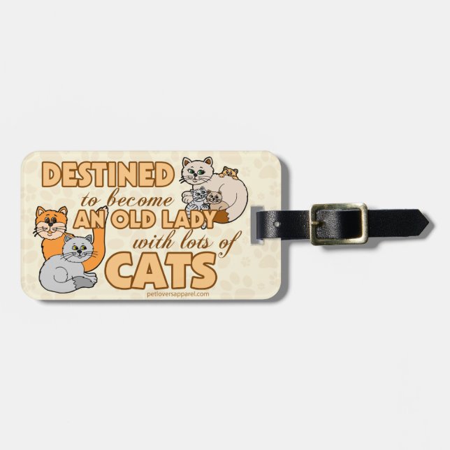 Lustige Lose des Katzen-Entwurfs Gepäckanhänger (Vorderseite horizontal)