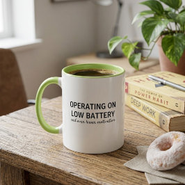 Lustige Low-Battery-Kaffeetasse Sarkastischer Humo Tasse