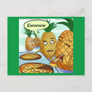 Lustige LTCartoons Ananas-Pizza-Postkarte Feiertagspostkarte