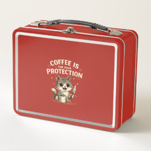 Lustige Lunchbox, Kaffee ist für Ihren Schutz. Metall Brotdose