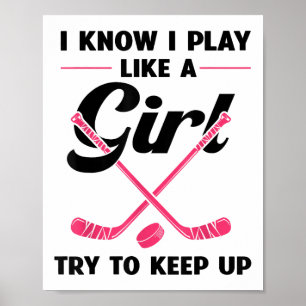 Lustige Mädchen Hockey Designs für Frauen Feldhock Poster