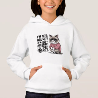 Lustige Mädchen mürrischer Sarkasmus Wortkunst Kat Hoodie
