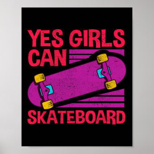 Lustige Mädchen Skateboard-Geschenk für Kinder Coo Poster