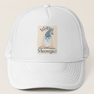 Lustige Magie-Schreibkatze Cartoon Art Slogan Truckerkappe