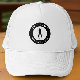 Lustige Männer Golfer Par Tee Zeit für ihn Truckerkappe