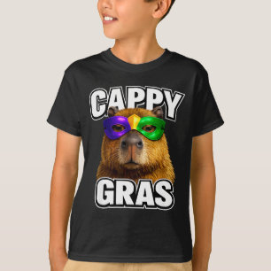 Lustige Mardi-Gras-Maske Capybara Meme  T-Shirt