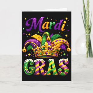 Lustige Mardi Gras-Parade-Outfit-Narrenhut Männer Karte