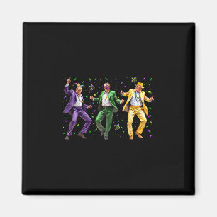 Lustige Maskierte Trump-Tanz Mardi Gras New Orlean Magnet