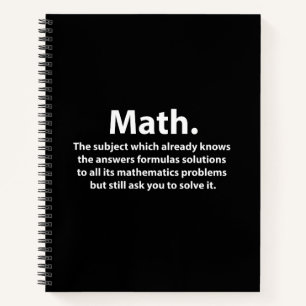 Lustige Mathe-Typografie  Notizbuch