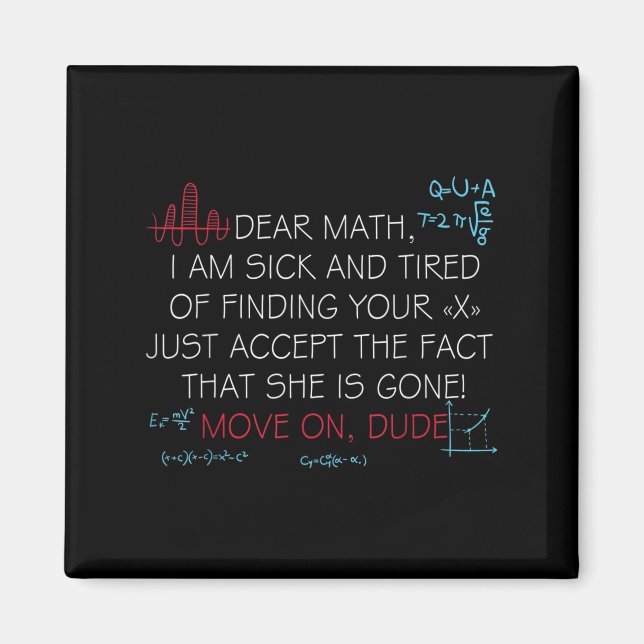 Lustige Mathe-Zitat Liebe Mathe Zieh Weiter Alter  Magnet (Vorne)