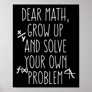 Lustige Mathe-Zitate für Mädchen Jungen Teenager I Poster