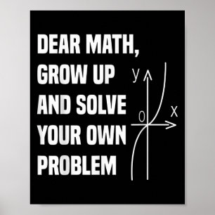 Lustige Mathe-Zitate für Mädchen, Jungen, Teenager Poster